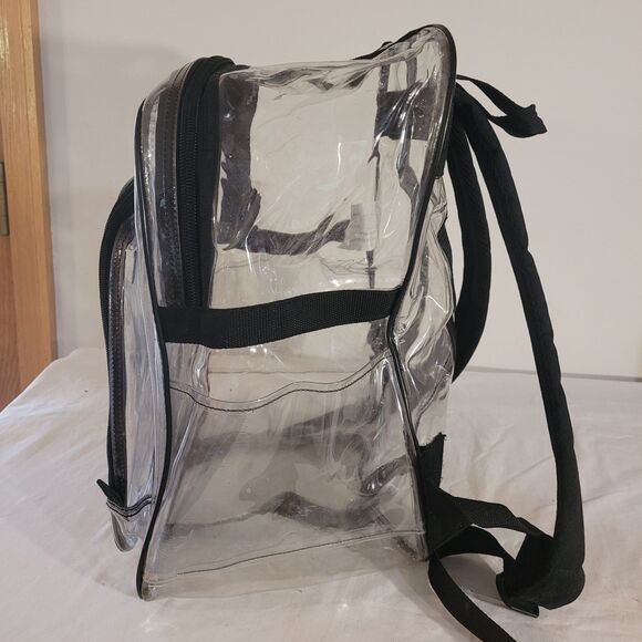 Dura Ultimate Gear Clear Durable Plastic Back Pack Black Trim - Picture 2 of 10